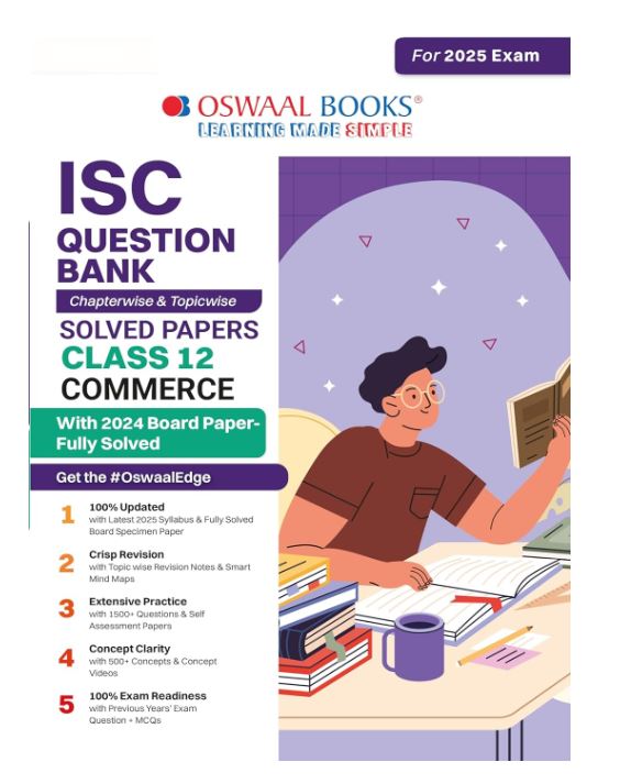 Oswaal ISC Question Bank Class 12 Commerce | Chapterwise | Topicwise | Solved Papers | For Board Exams 2025